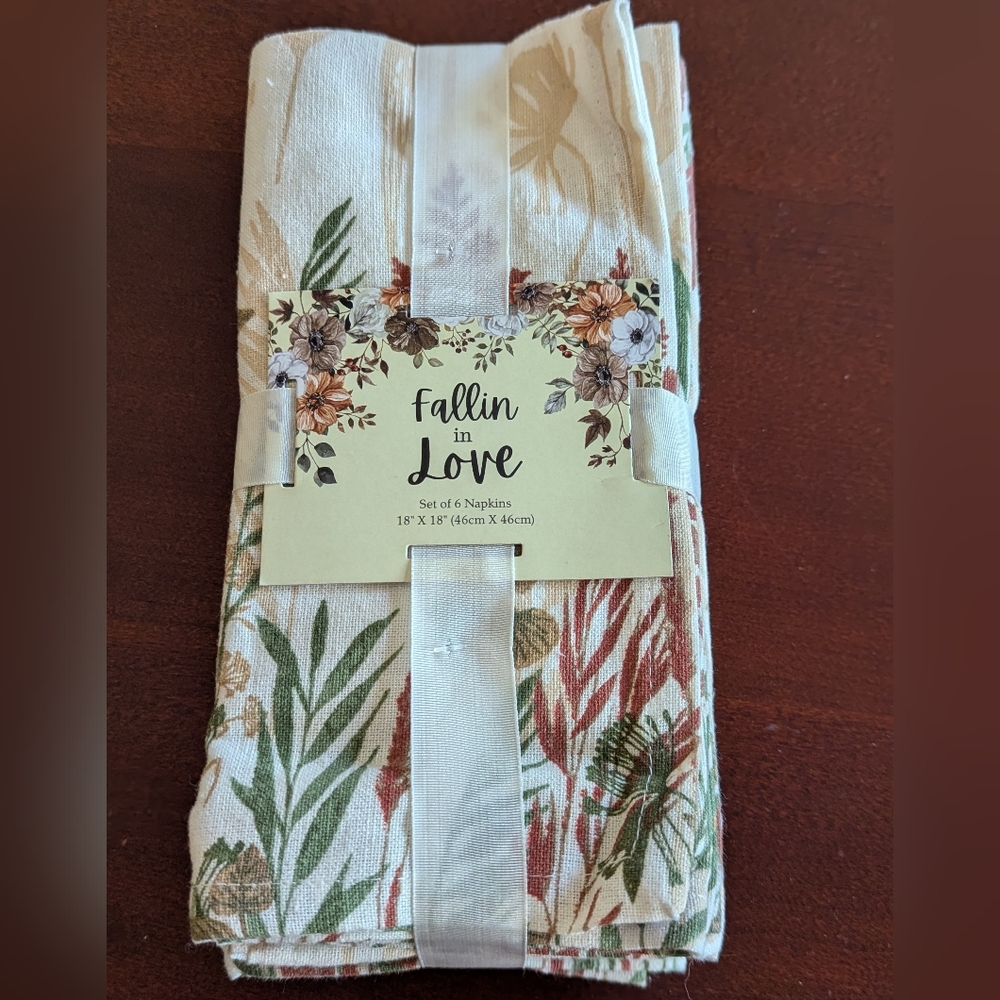 Mireille Designs Set Of 6 Fall Napkins